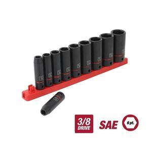 Hyper Tough 11-Piece 3/8-inch Drive Deep Impact Socket Set SAE Removable Durable